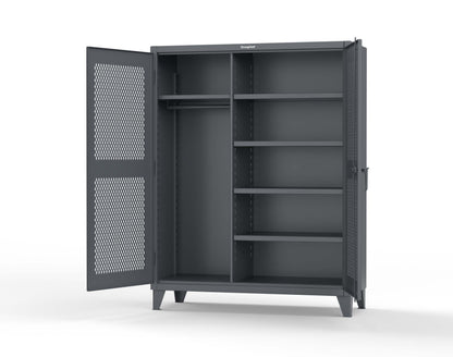 Extreme Duty 12 GA Uniform Ventilated (Diamond) Cabinet with 4 Shelves - 60 In. W x 24 In. D x 78 In. H - 56-V-W-245-7024