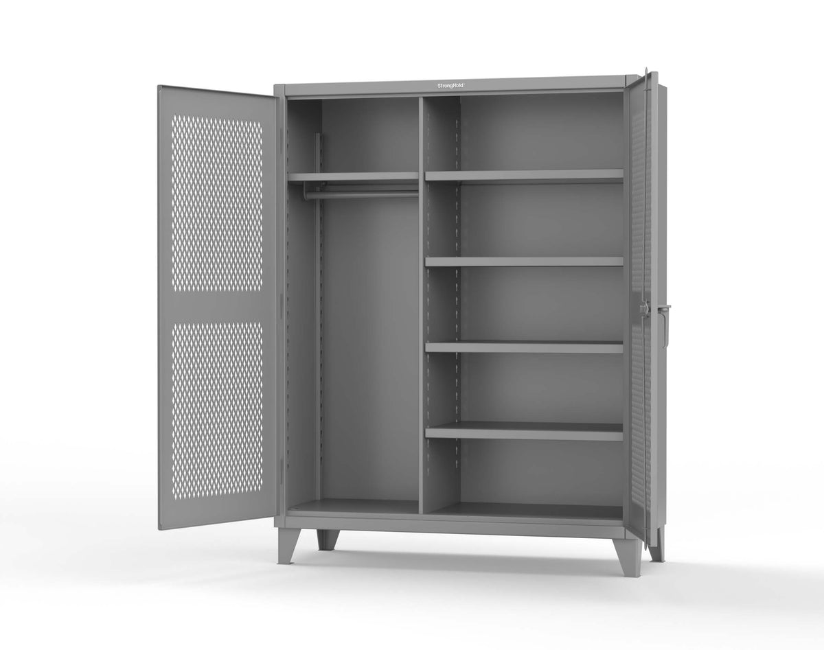 Extreme Duty 12 GA Uniform Ventilated (Diamond) Cabinet with 4 Shelves - 60 In. W x 24 In. D x 78 In. H - 56-V-W-245-7037
