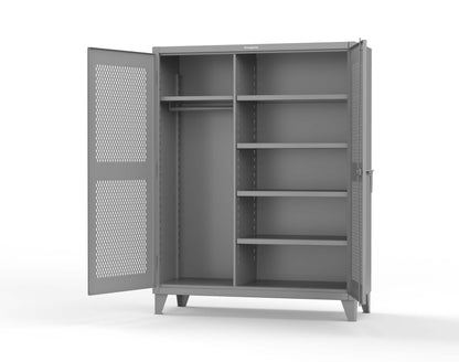 Extreme Duty 12 GA Uniform Ventilated (Diamond) Cabinet with 4 Shelves - 60 In. W x 24 In. D x 78 In. H - 56-V-W-245-7037