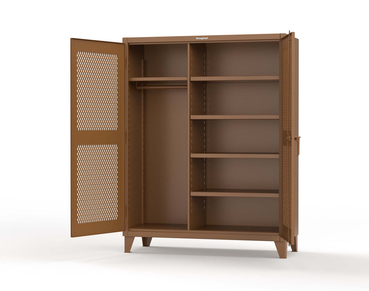 Extreme Duty 12 GA Uniform Ventilated (Diamond) Cabinet with 4 Shelves - 60 In. W x 24 In. D x 78 In. H - 56-V-W-245-8025