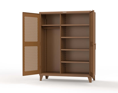 Extreme Duty 12 GA Uniform Ventilated (Diamond) Cabinet with 4 Shelves - 60 In. W x 24 In. D x 78 In. H - 56-V-W-245-8025