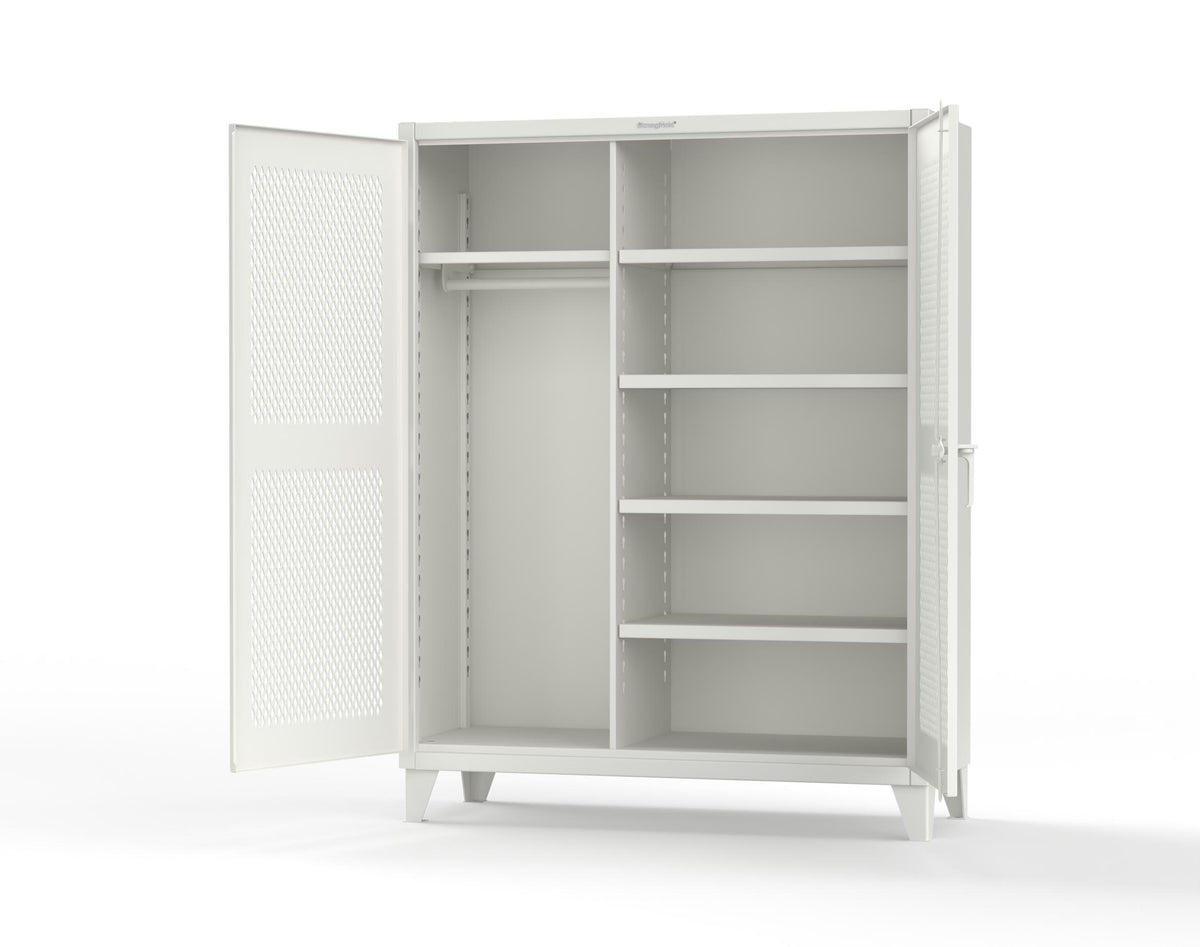 Extreme Duty 12 GA Uniform Ventilated (Diamond) Cabinet with 4 Shelves - 60 In. W x 24 In. D x 78 In. H - 56-V-W-245-9003
