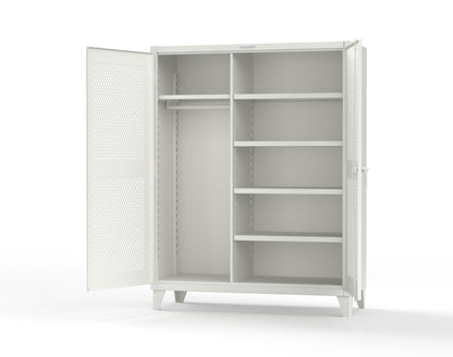 Extreme Duty 12 GA Uniform Ventilated (Diamond) Cabinet with 4 Shelves - 60 In. W x 24 In. D x 78 In. H - 56-V-W-245-9003