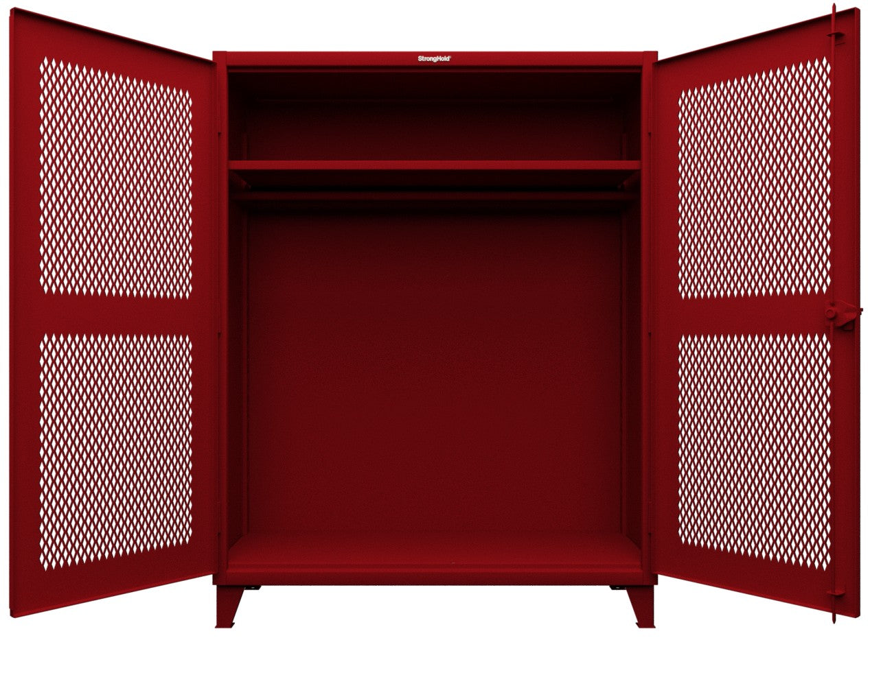 Extreme Duty 12 GA Ventilated (Diamond) Cabinet with 6 Half-Width Drawers, 4 Shelves - 60 In. W x 24 In. D x 78 In. H