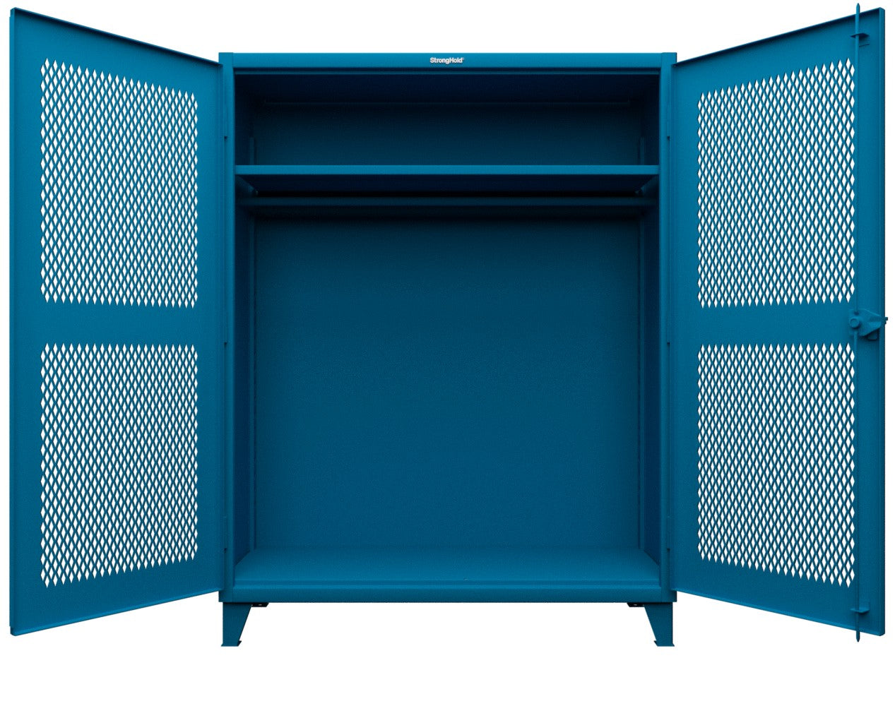 Extreme Duty 12 GA Ventilated (Diamond) Cabinet with 6 Half-Width Drawers, 4 Shelves - 60 In. W x 24 In. D x 78 In. H