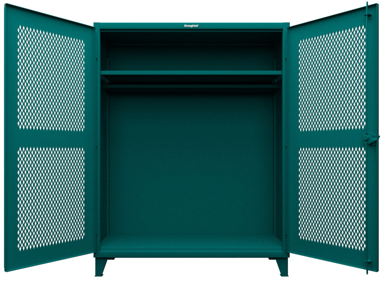 Extreme Duty 12 GA Ventilated (Diamond) Cabinet with 6 Half-Width Drawers, 4 Shelves - 60 In. W x 24 In. D x 78 In. H