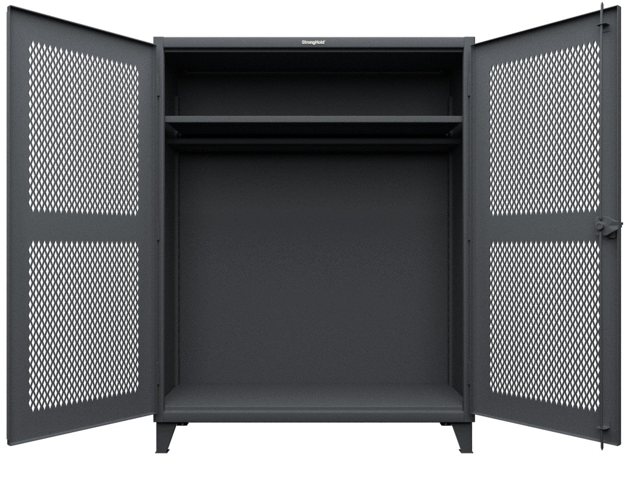 Extreme Duty 12 GA Ventilated (Diamond) Cabinet with 6 Half-Width Drawers, 4 Shelves - 60 In. W x 24 In. D x 78 In. H