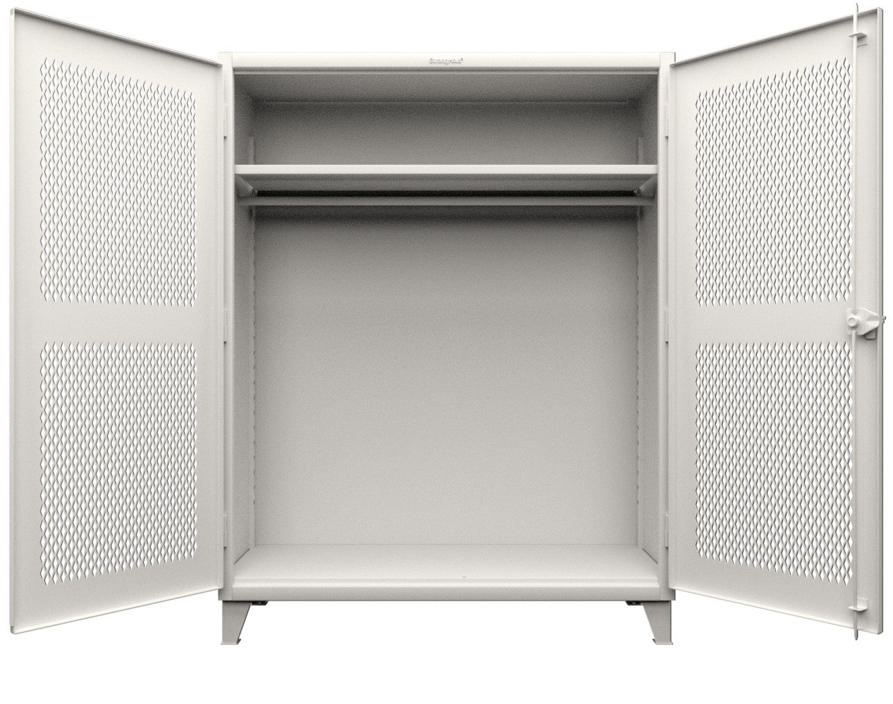 Extreme Duty 12 GA Ventilated (Diamond) Cabinet with 6 Half-Width Drawers, 4 Shelves - 60 In. W x 24 In. D x 78 In. H