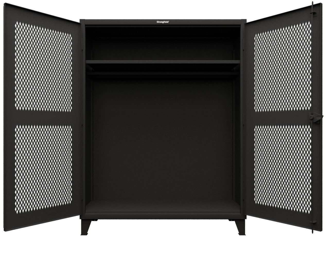 Extreme Duty 12 GA Ventilated (Diamond) Cabinet with 6 Half-Width Drawers, 4 Shelves - 60 In. W x 24 In. D x 78 In. H