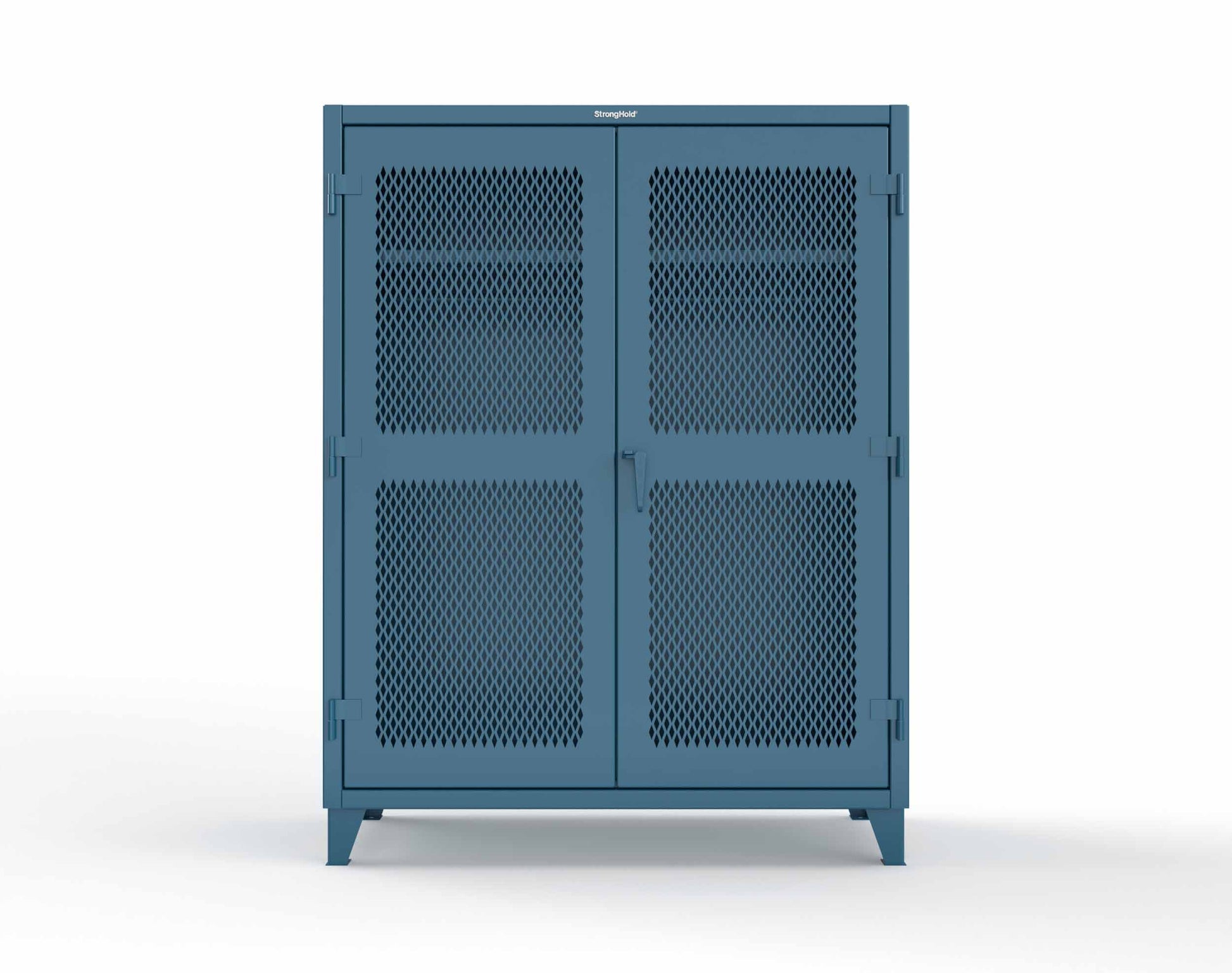 Extreme Duty 12 GA Ventilated (Diamond) Uniform Cabinet with Hanger Rod, 1 Shelf - 60 In. W x 24 In. D x 78 In. H - 56-V-WR-241-5001