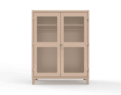 Extreme Duty 12 GA Ventilated (Diamond) Uniform Cabinet with Hanger Rod, 1 Shelf - 60 In. W x 24 In. D x 78 In. H - 56-V-WR-241-1019