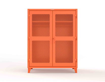 Extreme Duty 12 GA Ventilated (Diamond) Uniform Cabinet with Hanger Rod, 1 Shelf - 60 In. W x 24 In. D x 78 In. H - 56-V-WR-241-2009