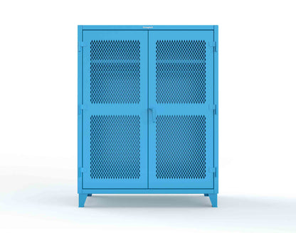 Extreme Duty 12 GA Ventilated (Diamond) Uniform Cabinet with Hanger Rod, 1 Shelf - 60 In. W x 24 In. D x 78 In. H - 56-V-WR-241-5012