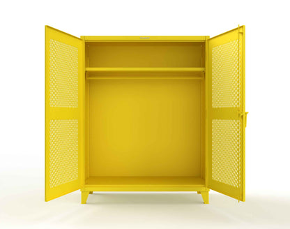Extreme Duty 12 GA Ventilated (Diamond) Uniform Cabinet with Hanger Rod, 1 Shelf - 60 In. W x 24 In. D x 78 In. H - 56-V-WR-241-1021