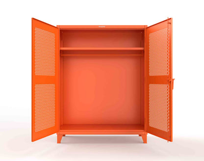 Extreme Duty 12 GA Ventilated (Diamond) Uniform Cabinet with Hanger Rod, 1 Shelf - 60 In. W x 24 In. D x 78 In. H - 56-V-WR-241-2009