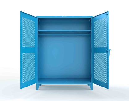 Extreme Duty 12 GA Ventilated (Diamond) Uniform Cabinet with Hanger Rod, 1 Shelf - 60 In. W x 24 In. D x 78 In. H - 56-V-WR-241-5012