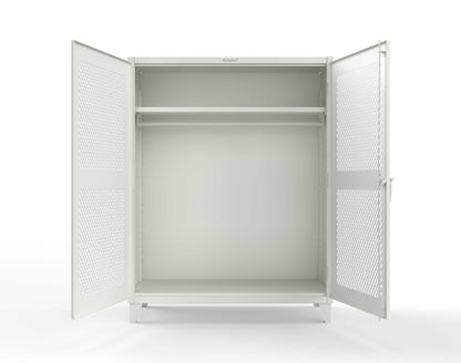 Extreme Duty 12 GA Ventilated (Diamond) Uniform Cabinet with Hanger Rod, 1 Shelf - 60 In. W x 24 In. D x 78 In. H - 56-V-WR-241-9003