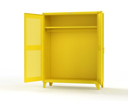 Extreme Duty 12 GA Ventilated (Diamond) Uniform Cabinet with Hanger Rod, 1 Shelf - 60 In. W x 24 In. D x 78 In. H - 56-V-WR-241-1021