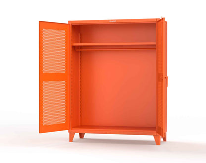 Extreme Duty 12 GA Ventilated (Diamond) Uniform Cabinet with Hanger Rod, 1 Shelf - 60 In. W x 24 In. D x 78 In. H - 56-V-WR-241-2009