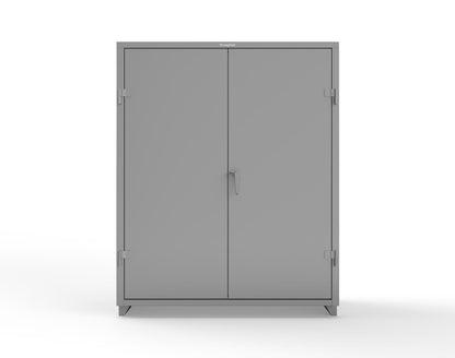 Extra Heavy Duty 14 GA Uniform Cabinet with 7 Drawers, 3 Shelves - 60 In. W x 24 In. D x 75 In. H - 56-W-243-7DB-L-7037