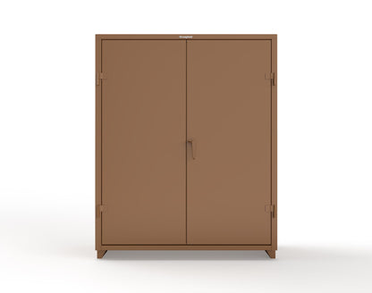 Extra Heavy Duty 14 GA Uniform Cabinet with 7 Drawers, 3 Shelves - 60 In. W x 24 In. D x 75 In. H - 56-W-243-7DB-L-8008