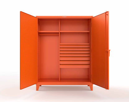 Extreme Duty 12 GA Uniform Cabinet with 7 Drawers, Pegboard, 3 Shelves - 60 In. W x 24 In. D x 78 In. H - 56-W-243-7DB-PB-2009