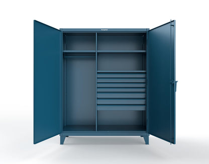 Extreme Duty 12 GA Uniform Cabinet with 7 Drawers, 3 Shelves - 60 In. W x 24 In. D x 78 In. H - 56-W-243-7DB-5001