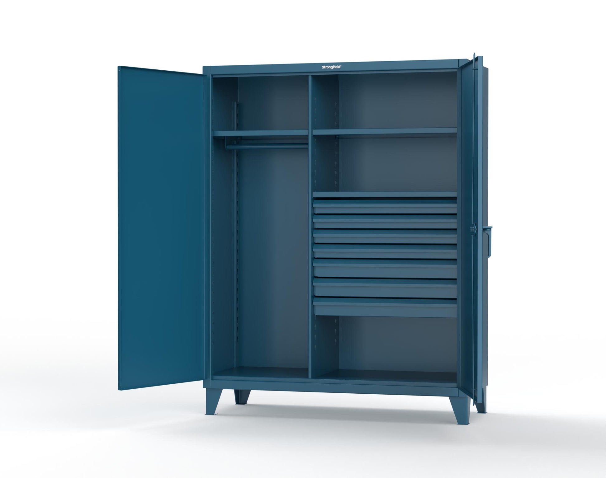 Extreme Duty 12 GA Uniform Cabinet with 7 Drawers, 3 Shelves - 60 In. W x 24 In. D x 78 In. H - 56-W-243-7DB-5001