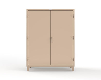 Extreme Duty 12 GA Uniform Cabinet with 4 Drawers, Pegboard, 4 Shelves - 60 In. W x 24 In. D x 78 In. H - 56-W-244-4DB-PB-1019