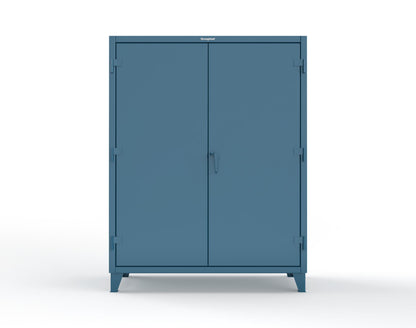 Extreme Duty 12 GA Uniform Cabinet with 4 Drawers, Pegboard, 4 Shelves - 60 In. W x 24 In. D x 78 In. H - 56-W-244-4DB-PB-5001