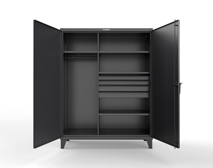 Extreme Duty 12 GA Uniform Cabinet with 4 Drawers, 4 Shelves - 60 In. W x 24 In. D x 78 In. H - 56-W-244-4DB-9005