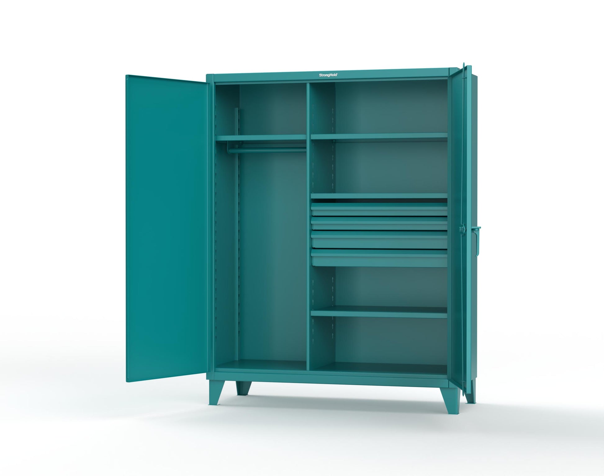 Extreme Duty 12 GA Uniform Cabinet with 4 Drawers, 4 Shelves - 60 In. W x 24 In. D x 78 In. H - 56-W-244-4DB-5021