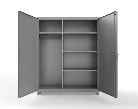 Extra Heavy Duty 14 GA Uniform Cabinet with 4 Shelves - 60 In. W x 24 In. D x 75 In. H - 56-W-244-L-7037