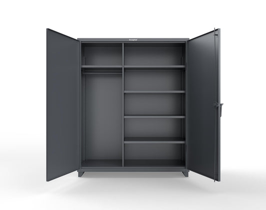 Extra Heavy Duty 14 GA Uniform Cabinet with 5 Shelves - 60 In. W x 24 In. D x 75 In. H - 56-W-245-L-7024