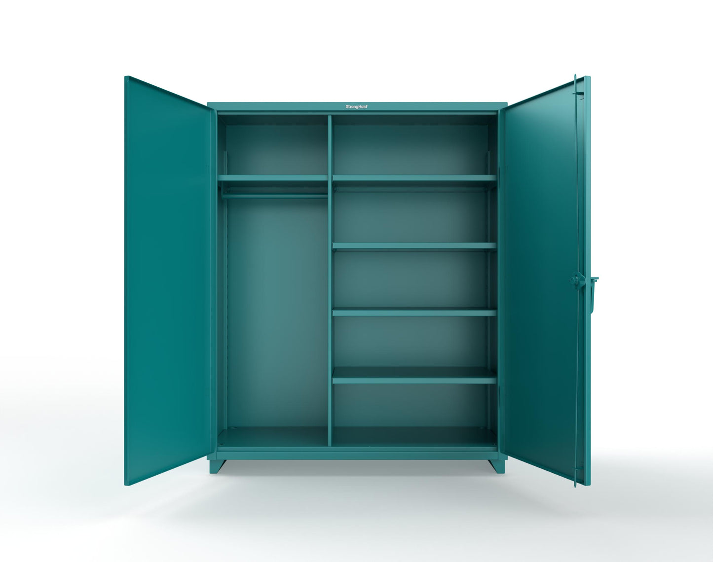 Extra Heavy Duty 14 GA Uniform Cabinet with 5 Shelves - 60 In. W x 24 In. D x 75 In. H - 56-W-245-L-5021