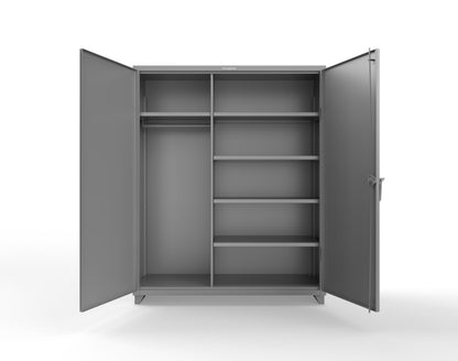 Extra Heavy Duty 14 GA Uniform Cabinet with 5 Shelves - 60 In. W x 24 In. D x 75 In. H - 56-W-245-L-7037