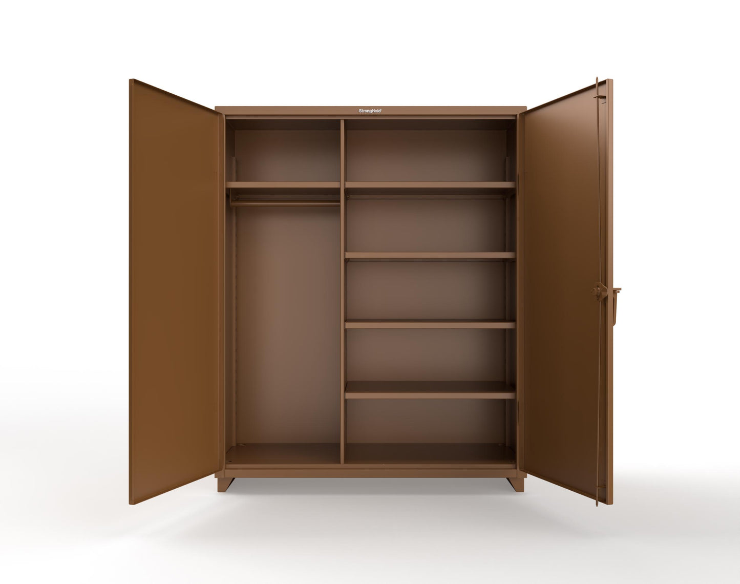 Extra Heavy Duty 14 GA Uniform Cabinet with 5 Shelves - 60 In. W x 24 In. D x 75 In. H - 56-W-245-L-8008