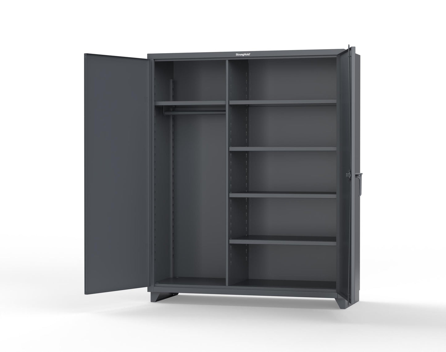 Extra Heavy Duty 14 GA Uniform Cabinet with 5 Shelves - 60 In. W x 24 In. D x 75 In. H - 56-W-245-L-7024