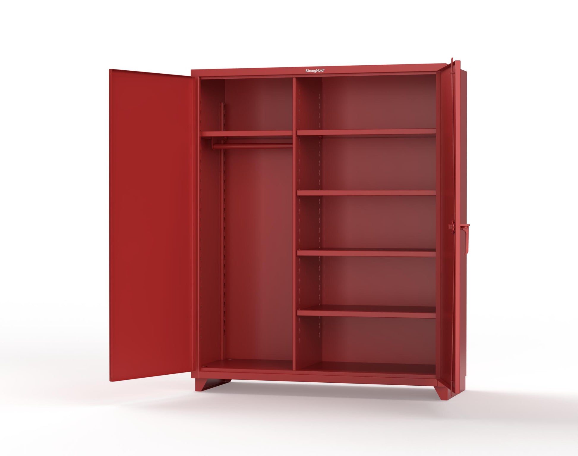 Extra Heavy Duty 14 GA Uniform Cabinet with 5 Shelves - 60 In. W x 24 In. D x 75 In. H - 56-W-245-L-3001