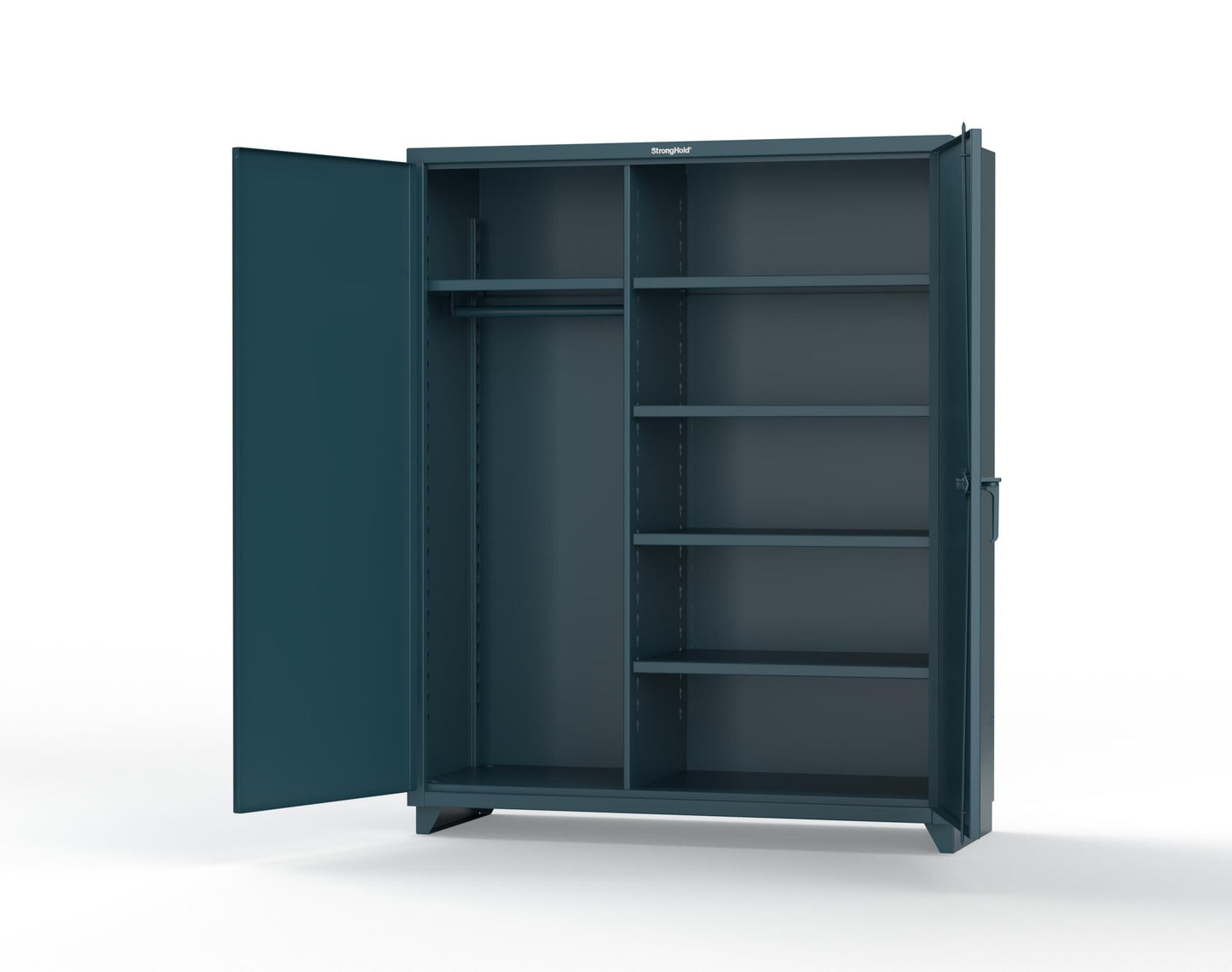 Extra Heavy Duty 14 GA Uniform Cabinet with 5 Shelves - 60 In. W x 24 In. D x 75 In. H - 56-W-245-L-5001