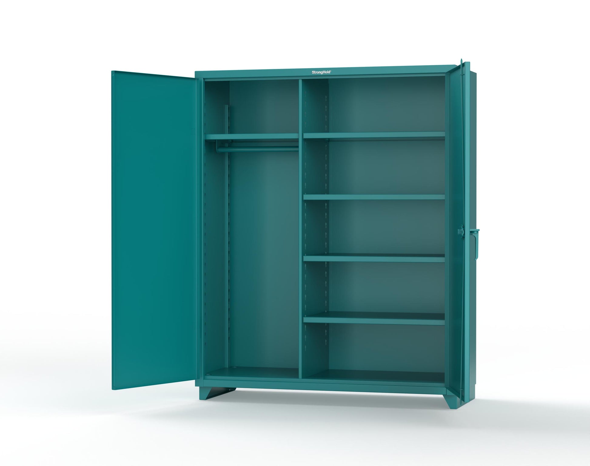 Extra Heavy Duty 14 GA Uniform Cabinet with 5 Shelves - 60 In. W x 24 In. D x 75 In. H - 56-W-245-L-5021