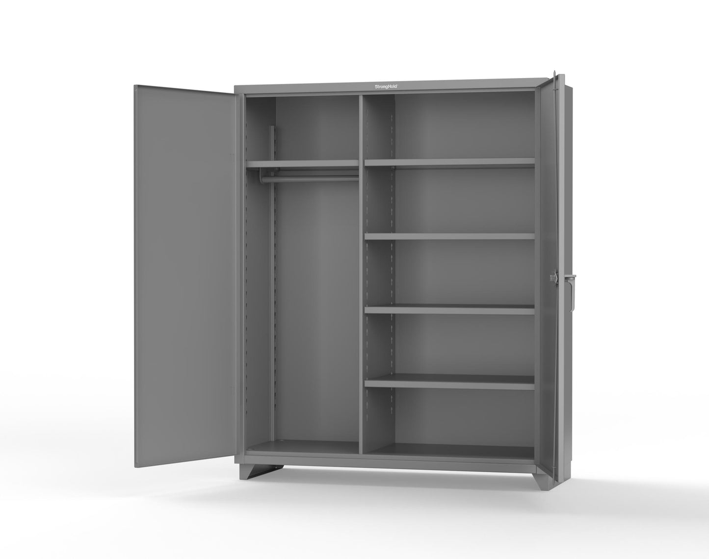 Extra Heavy Duty 14 GA Uniform Cabinet with 5 Shelves - 60 In. W x 24 In. D x 75 In. H - 56-W-245-L-7037