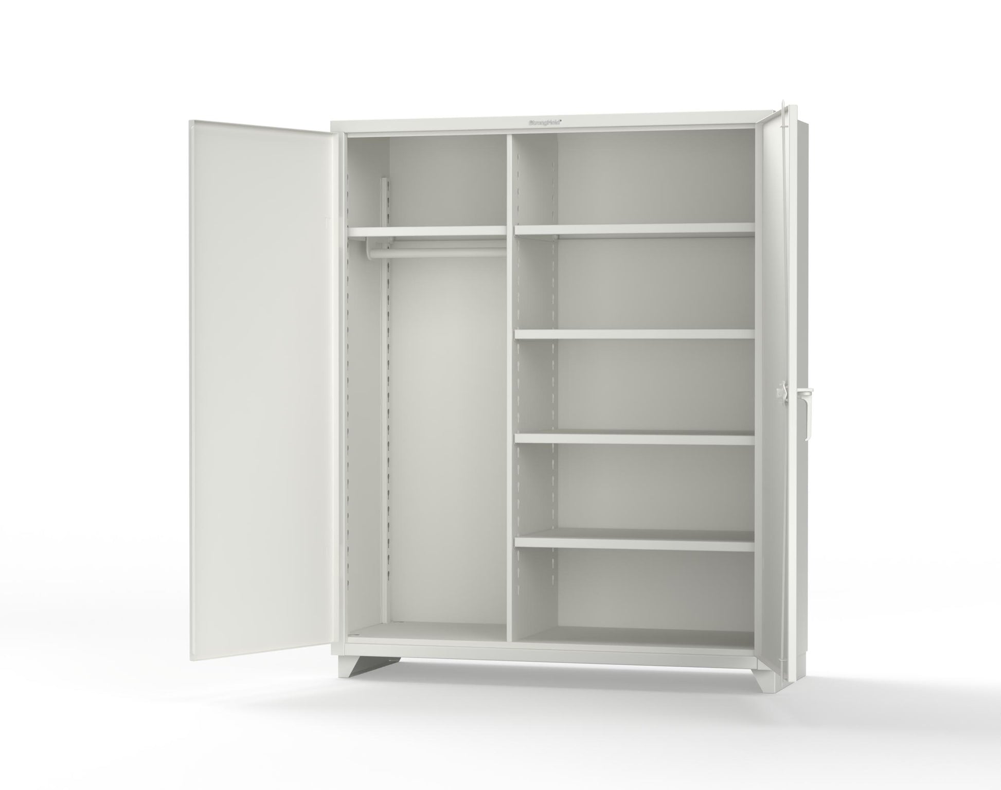 Extra Heavy Duty 14 GA Uniform Cabinet with 5 Shelves - 60 In. W x 24 In. D x 75 In. H - 56-W-245-L-9003