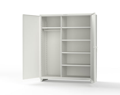 Extra Heavy Duty 14 GA Uniform Cabinet with 5 Shelves - 60 In. W x 24 In. D x 75 In. H - 56-W-245-L-9003