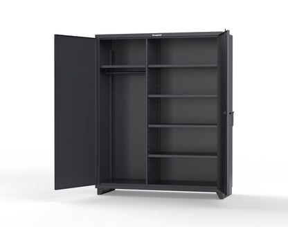 Extra Heavy Duty 14 GA Uniform Cabinet with 5 Shelves - 60 In. W x 24 In. D x 75 In. H - 56-W-245-L-9005