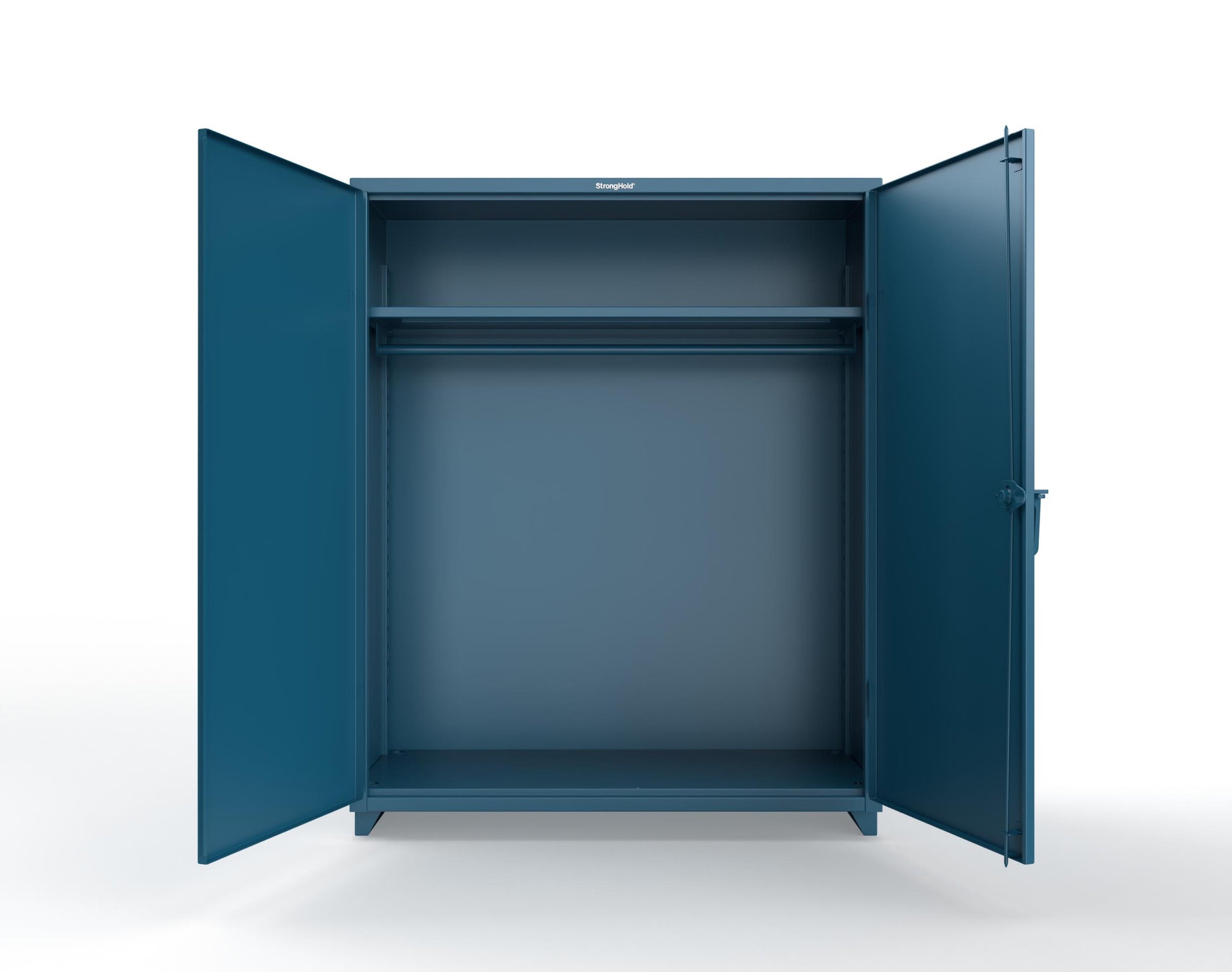 Extra Heavy Duty 14 GA Uniform Cabinet with Hanger Rod, 1 Shelf - 60 In. W x 24 In. D x 75 In. H - 56-WR-241-L-5001