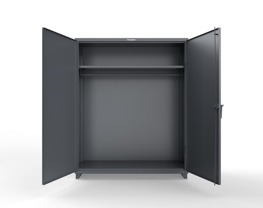 Extra Heavy Duty 14 GA Uniform Cabinet with Hanger Rod, 1 Shelf - 60 In. W x 24 In. D x 75 In. H - 56-WR-241-L-7024