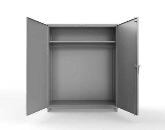 Extra Heavy Duty 14 GA Uniform Cabinet with Hanger Rod, 1 Shelf - 60 In. W x 24 In. D x 75 In. H - 56-WR-241-L-7037