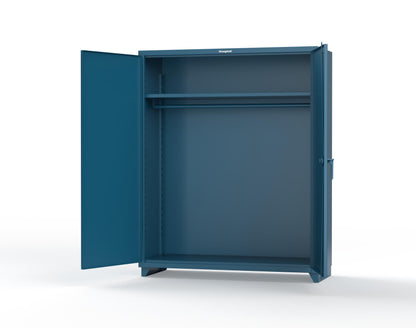 Extra Heavy Duty 14 GA Uniform Cabinet with Hanger Rod, 1 Shelf - 60 In. W x 24 In. D x 75 In. H - 56-WR-241-L-5001