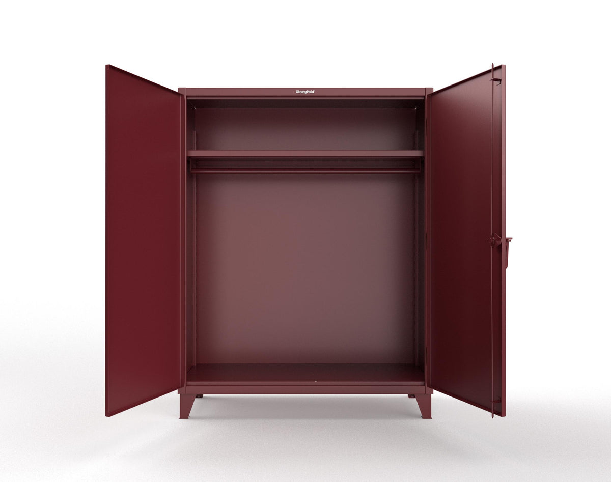 Extreme Duty 12 GA Uniform Cabinet with Hanger Rod, 1 Shelf - 60 In. W x 24 In. D x 78 In. H - 56-WR-241-3005